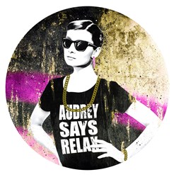 Audrey Says Relax I by Mr. Sly - Original Glazed Mixed Media on Board sized 32x32 inches. Available from Whitewall Galleries