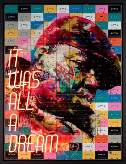 Juicy by Dan Pearce - Original Mixed Media with LED on Board