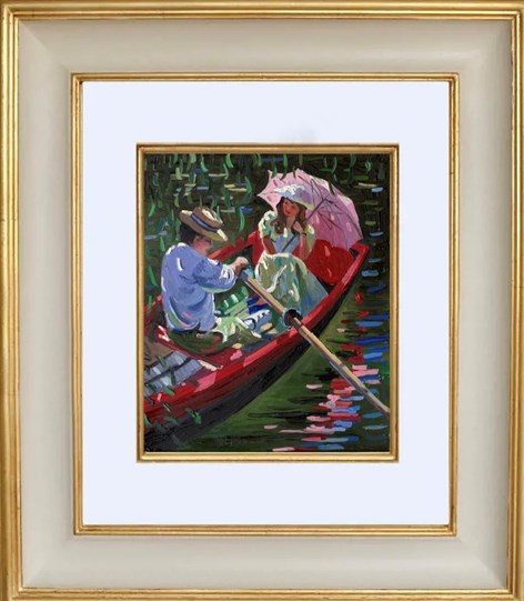 Romance on the River by Sherree Valentine Daines - Framed Original Painting on Board
