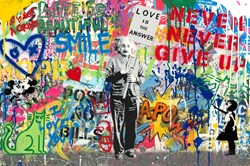Einstein by Mr. Brainwash - Original Mixed Media on Paper sized 36x24 inches. Available from Whitewall Galleries
