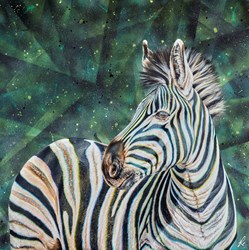 Electric Emerald by Hayley Goodhead - Original Painting on Box Canvas sized 40x39 inches. Available from Whitewall Galleries