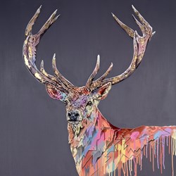 Looks Just Like the Sun by Stephen Ford - Original Painting on Board sized 35x35 inches. Available from Whitewall Galleries