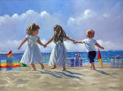 The Joys of the Seaside by Sherree Valentine Daines - Original Painting on Canvas sized 40x30 inches. Available from Whitewall Galleries