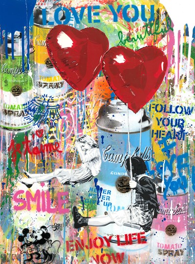 Love Is In The Air by Mr. Brainwash - Original Mixed Media on Paper