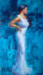 Indigo Labyrinth by Henry Asencio - Original Painting on Board sized 23x40 inches. Available from Whitewall Galleries