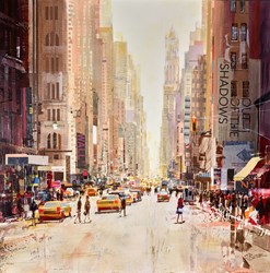 Broadway Dazzle by Tom Butler - Original Collage on Board sized 30x30 inches. Available from Whitewall Galleries