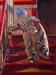 Helter Skelter Here We Come by Sherree Valentine Daines - Original Painting on Board sized 7x9 inches. Available from Whitewall Galleries