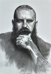 Matt of MR. Study by Vincent Kamp - Original Drawing on Mounted Paper sized 12x17 inches. Available from Whitewall Galleries