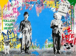 Juxtapose by Mr. Brainwash - Original Mixed Media on Paper sized 30x22 inches. Available from Whitewall Galleries