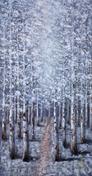 Crisp by Inam - Original Painting on Stretched Canvas sized 25x50 inches. Available from Whitewall Galleries