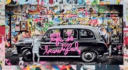 Black Cab by Mr. Brainwash - Unique sized 36x20 inches. Available from Whitewall Galleries