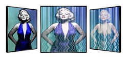 Marilyn in Blue by Patrick Rubinstein - Kinetic Original on Board sized 52x52 inches. Available from Whitewall Galleries