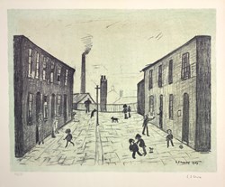 Francis Terrace by L.S. Lowry - Original lithograph sized 24x20 inches. Available from Whitewall Galleries