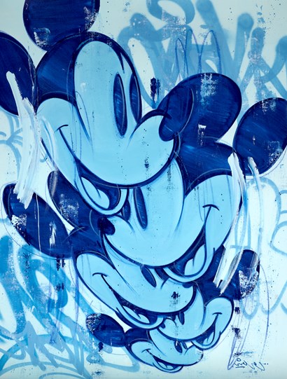 Mouse Accumulation, Blue Shades by Mr. Oreke - Original Painting on Stretched Canvas
