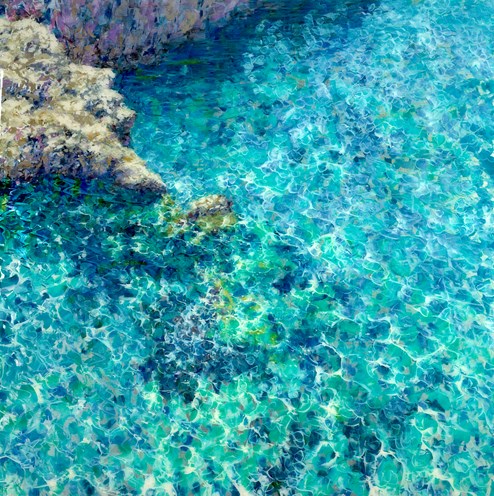Bright and Dark Rocks by Antonio Sannino - Original Painting on Aluminium