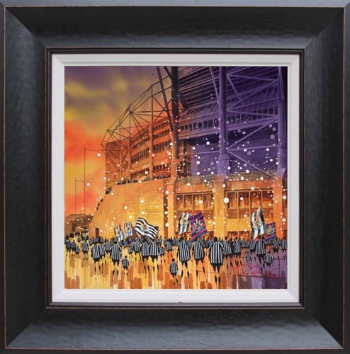 Home Match Newcastle by Peter J Rodgers - Framed Original Painting on Paper