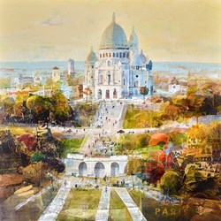 Sacré Paris by Tom Butler - Original Collage on Board sized 30x30 inches. Available from Whitewall Galleries