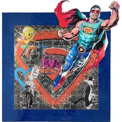 We All Need A Hero by Diederik Van Apple - Mixed Media on Aluminium sized 40x43 inches. Available from Whitewall Galleries