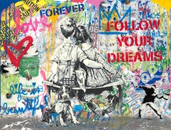 Work Well Together by Mr. Brainwash - Original Mixed Media on Paper sized 50x38 inches. Available from Whitewall Galleries