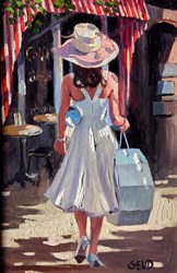 The Hat Box by Sherree Valentine Daines - Original Painting on Board sized 8x12 inches. Available from Whitewall Galleries