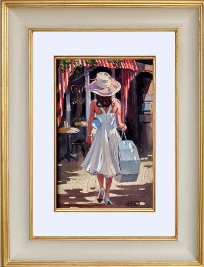 The Hat Box by Sherree Valentine Daines - Framed Original Painting on Board