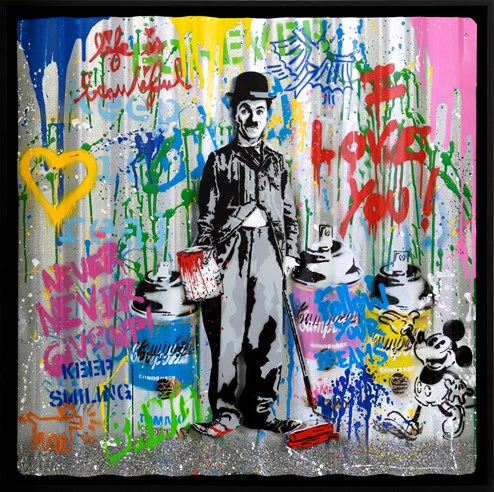 Chaplin by Mr. Brainwash - Original on Metal
