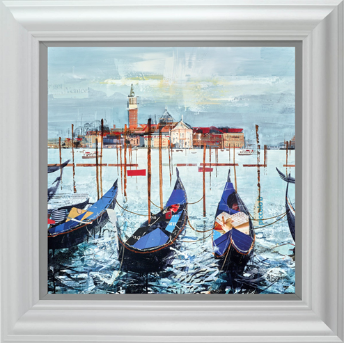 Gondola View by Tom Butler - Framed Original Collage on Board