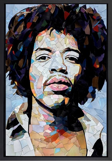 Jimi Hendrix II by Ed Chapman - Framed Original Mosaic