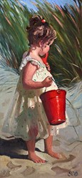 Beach Princess by Sherree Valentine Daines - Original Painting on Canvas sized 8x16 inches. Available from Whitewall Galleries