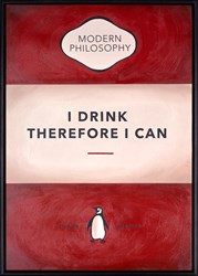 I Drink Therefore I Can (Red) by The Connor Brothers - Original Painting on Box Canvas sized 28x39 inches. Available from Whitewall Galleries