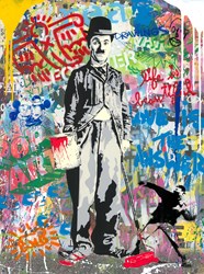 Chaplin by Mr. Brainwash - Original Mixed Media on Paper sized 22x30 inches. Available from Whitewall Galleries