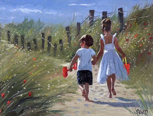 Path to the Beach by Sherree Valentine Daines - Original Painting on Board