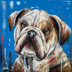 Puppy Love III by Samantha Ellis - Original Painting on Box Canvas sized 30x30 inches. Available from Whitewall Galleries