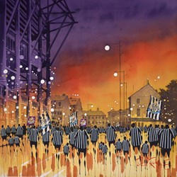 Kids First Match by Peter J Rodgers - Original Painting on Paper sized 20x20 inches. Available from Whitewall Galleries