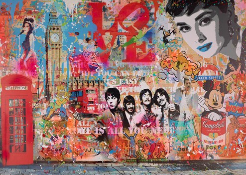 Vibrant London by Uri Dushy - Mixed Media Paper