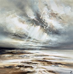 Luminous Tides II by Chris and Steve Rocks - Original Painting on Box Canvas sized 14x14 inches. Available from Whitewall Galleries