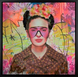 Frida Kahlo V by Dan Pearce - Original Mixed Media on Board sized 39x39 inches. Available from Whitewall Galleries