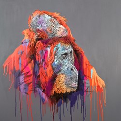 Two of Us by Stephen Ford - Original Painting on Board sized 35x35 inches. Available from Whitewall Galleries