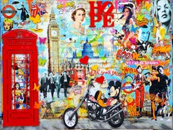 Hope (Mickey Motorbike) by Uri Dushy - Mixed Media on Aluminium sized 79x58 inches. Available from Whitewall Galleries