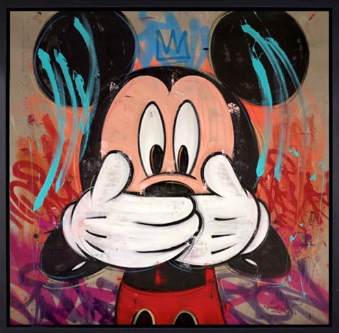 Oops by Mr. Oreke - Framed Original Painting on Stretched Canvas