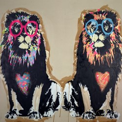 Cool With It by Dom Pattinson - Original Painting on Box Canvas sized 55x55 inches. Available from Whitewall Galleries