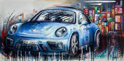 Top Speed by Samantha Ellis - Original Painting on Box Canvas sized 48x24 inches. Available from Whitewall Galleries