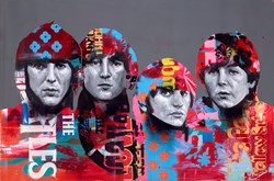 The Beatles II by Zinsky - Original Painting on Box Canvas sized 47x32 inches. Available from Whitewall Galleries
