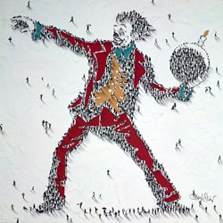 Joke To Make Cents by Craig Alan - Mixed Media on Board sized 36x36 inches. Available from Whitewall Galleries
