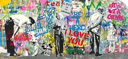 Pop Wall by Mr. Brainwash - Original Mixed Media on Paper sized 70x32 inches. Available from Whitewall Galleries