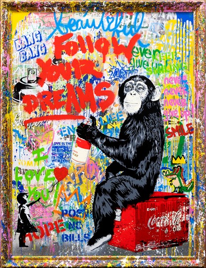 Everyday Life by Mr. Brainwash - Mixed Media on Canvas with Museum Frame