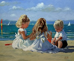 Beach Memories by Sherree Valentine Daines - Original Painting on Board sized 24x20 inches. Available from Whitewall Galleries