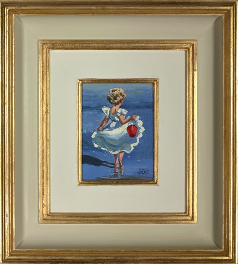 First Dip by Sherree Valentine Daines - Framed Original Painting on Board