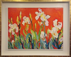Foxhill Iris by Jeffrey Pratt - Original Painting on Board sized 32x24 inches. Available from Whitewall Galleries