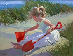 Playing Amongst the Dunes by Sherree Valentine Daines - Original Painting on Board sized 18x14 inches. Available from Whitewall Galleries